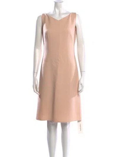 Pre-owned Akris V-neck Knee-length Dress In Pink