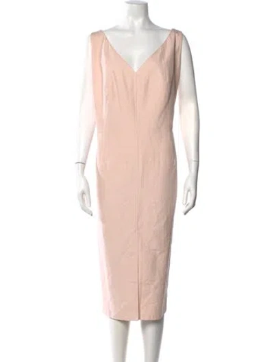 Pre-owned Akris V-neck Knee-length Dress In Pink