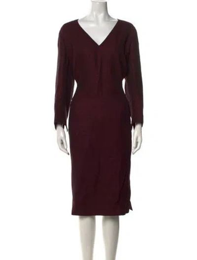 Pre-owned Akris V-neck Midi Length Dress In Purple