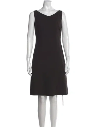 Pre-owned Akris V-neck Mini Dress In Black