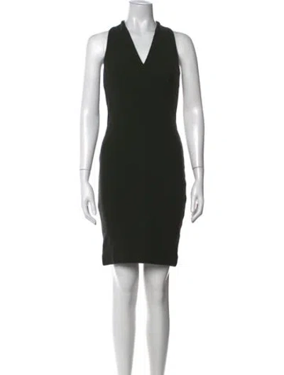 Pre-owned Akris V-neck Mini Dress In Green