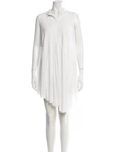 Pre-owned Akris V-neck Mini Dress In White