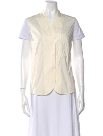 Pre-owned Akris V-neck Sleeveless Blouse In Neutral
