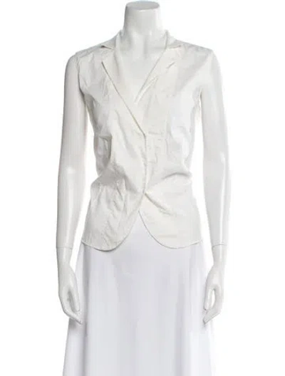 Pre-owned Akris V-neck Sleeveless Blouse In White