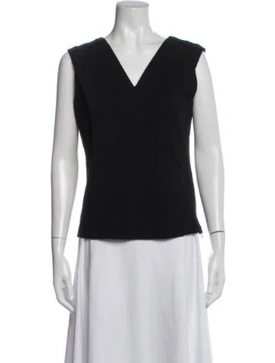 Pre-owned Akris V-neck Sleeveless Top In Blue