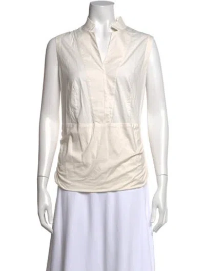 Pre-owned Akris V-neck Sleeveless Top In Neutral