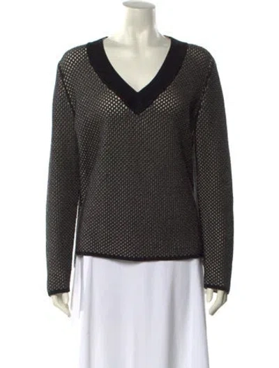 Pre-owned Akris V-neck Sweater In Black