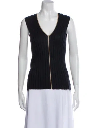 Pre-owned Akris V-neck Sweater In Blue