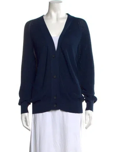 Pre-owned Akris V-neck Sweater In Blue