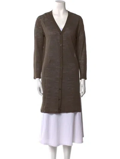 Pre-owned Akris V-neck Sweater In Brown