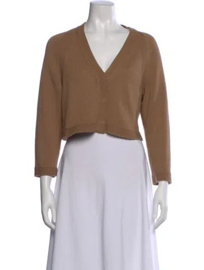 Pre-owned Akris V-neck Sweater In Brown