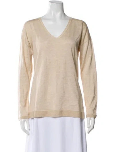 Pre-owned Akris V-neck Sweater In Neutral