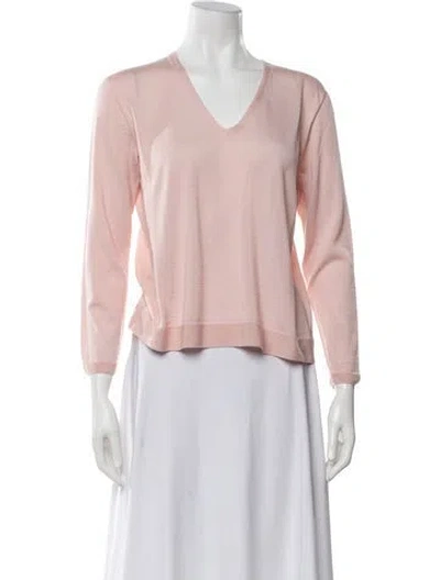 Pre-owned Akris V-neck Sweater In Pink