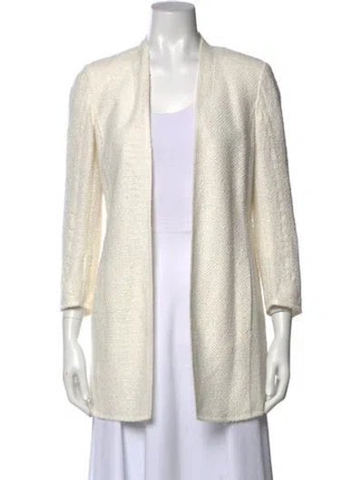 Pre-owned Akris V-neck Sweater In White