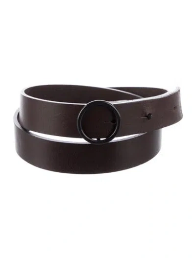 Pre-owned Akris Waist Belt Leather Waist Belt In Brown