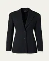 Akris Walker Double-face Cotton Blazer Jacket In Black