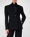 Akris Glenn Structured Cotton Double-face Blazer Jacket In Black