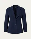 Akris Walker Double-face Wool Single-breasted Jacket In Blue