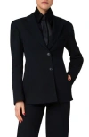 Akris Walker Double-face Cotton Blazer Jacket In Black