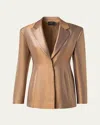 Akris Walker Metallic Single-breasted Jacket In Gold