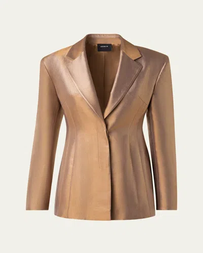 Akris Walker Metallic Single-breasted Jacket In Gold