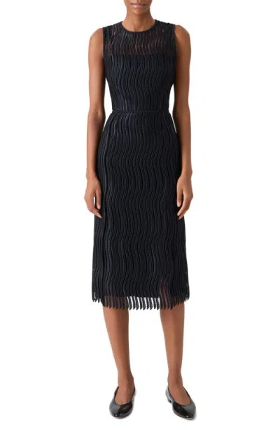 Akris Wave Lace Sheath Dress In Black