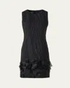 Akris Waves And Ribbons Jacquard Sleeveless Mini Dress In Black