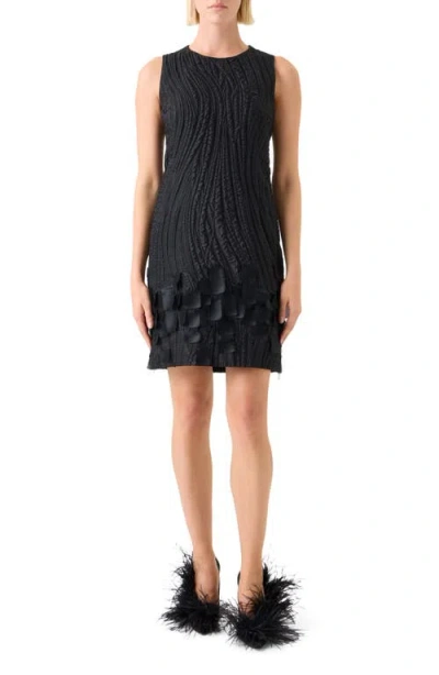 Akris Waves Jacquard Sheath Dress In Black