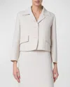 Akris Wes Short Boxy Wool Jacket In Sand