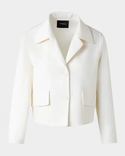 Akris Wes Short Cashmere Double-face Jacket In Ecru