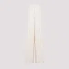 Akris Greige Silk Fellia Chiffon Pants In White