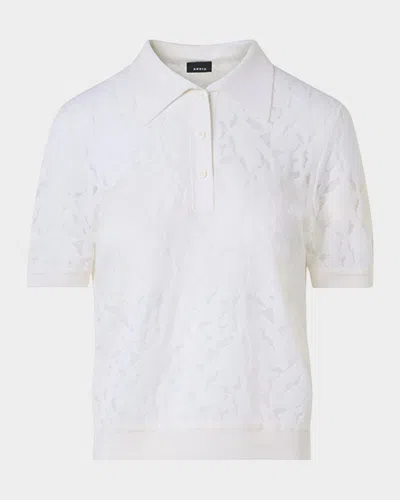 Akris Whitecaps Jacquard Short-sleeve Polo Shirt