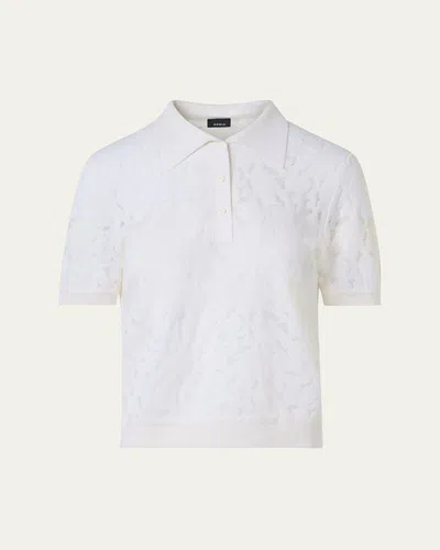 Akris Whitecaps Jacquard Short-sleeve Polo Shirt In Animal Print