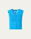 Akris Whitecaps Knit V-neck Vest In Blue