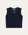 Akris Whitecaps Knit V-neck Vest In Blue