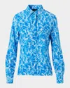 Akris Whitecaps Printed Long-sleeve Shirt In Blue