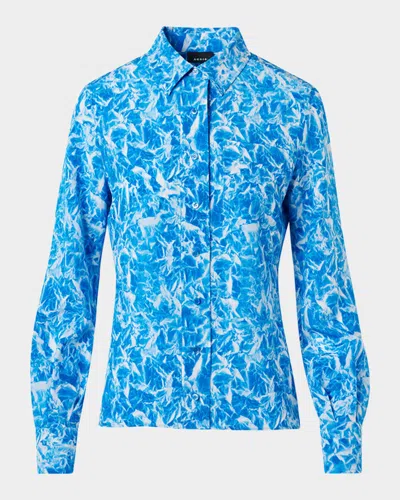 Akris Whitecaps Printed Long-sleeve Shirt In Blue