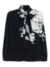 Akris Wildflower-print Silk Shirt In Black