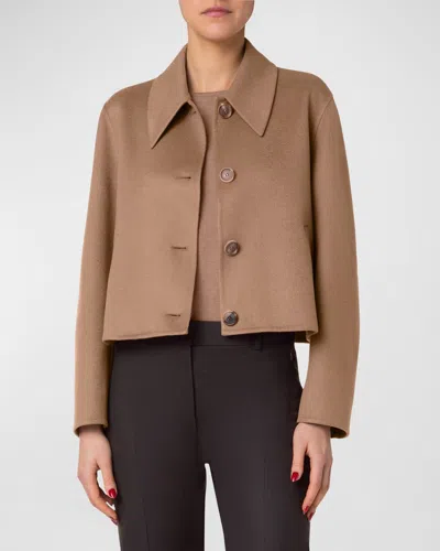 Akris Wilhelm Cashmere Short Jacket In Camel