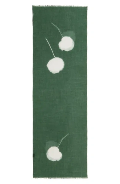 Akris Windflower Cashmere & Silk Scarf In Pine Green