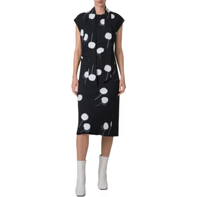 AKRIS AKRIS WINDFLOWER PRINT CREPE DRESS & SCARF SET