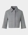 Akris Winslow Short Prince Of Wales Check Cashmere Jacket In Gray