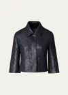 AKRIS WINSLOW SILK CHIFFON SEQUIN SHORT JACKET