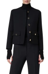 Akris Double-face Wool Winter Jacket With Gold-tone Buttons In Black