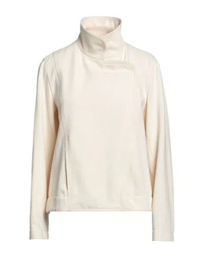 Akris Woman Jacket Cream Size 14 Cotton, Wool, Polyamide In White