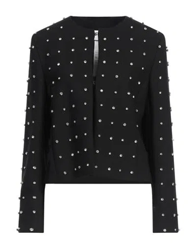 Akris Woman Jacket Midnight Blue Size 8 Virgin Wool, Elastane, Glass