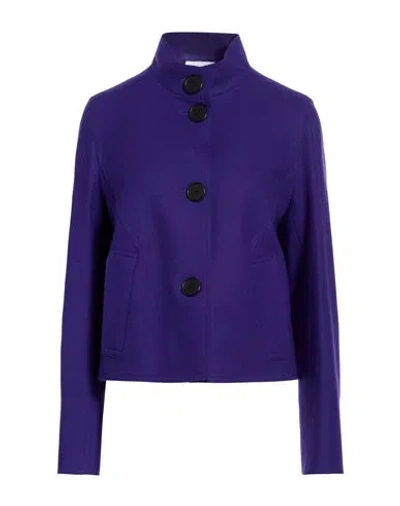 Akris Woman Jacket Purple Size 10 Virgin Wool, Polyamide, Cashmere