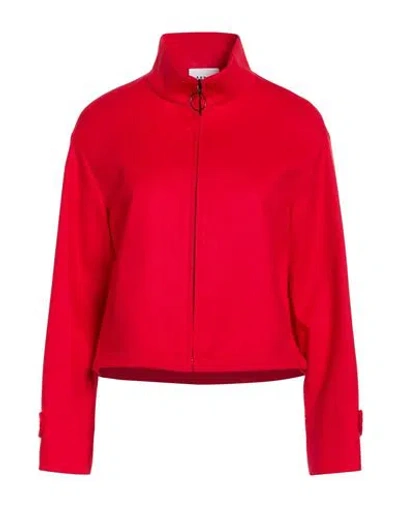 Akris Woman Jacket Red Size 8 Virgin Wool
