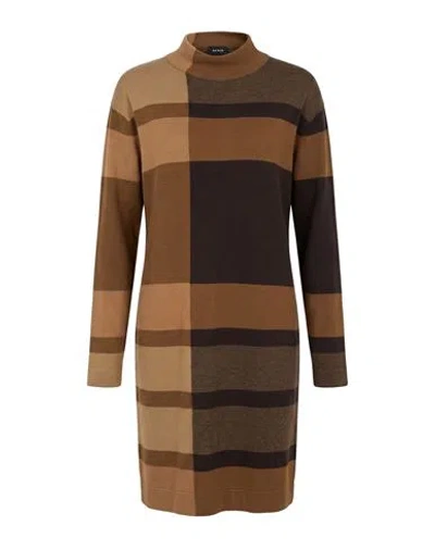 Akris Woman Mini Dress Brown Size 6 Cashmere, Virgin Wool