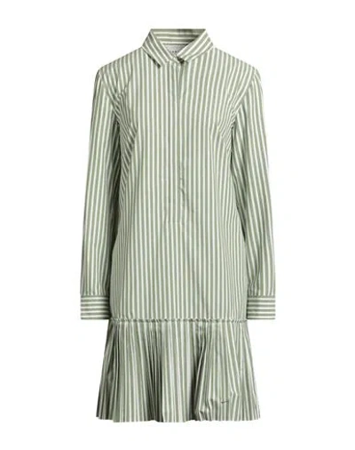 Akris Woman Mini Dress Sage Green Size 10 Polyester, Cotton